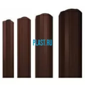 Штакетник М-образный (100 мм) с фигурным краем L=1700 мм Grand Line PE/PE-двусторонний полиэстер RAL 8017 - коричневый шоколад
