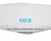 Лист ПВДФ (PVDF) 4х1000х2000 (14,24 кг) Натуральный
