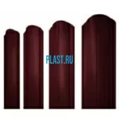 Штакетник Круглый (128 мм) с фигурным краем L=2000 мм Grand Line PE/PE-двусторонний полиэстер RAL 3005 - красное вино