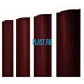 Штакетник Круглый (128 мм) с прямым краем L=2000 мм Grand Line PE/PE-двусторонний полиэстер RAL 3005 - красное вино