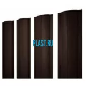 Штакетник Круглый (128 мм) с прямым краем L=1500 мм Grand Line PE/PE-двусторонний полиэстер RAL 8017 - коричневый шоколад