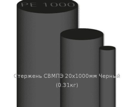 Стержень СВМПЭ 20х1000мм Черный  (0,31кг)