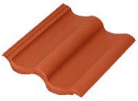 Боковая цементно-песчаная черепица (универс.) Baltic Tile Sea Wave кирпично-красный
