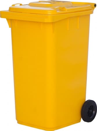 Мусорный контейнер пластиковый 240 л., желтый