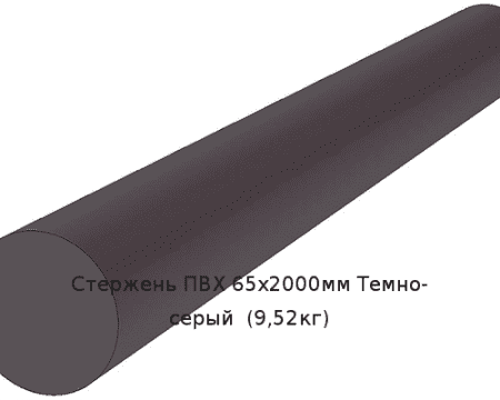 Стержень ПВХ 65х2000мм Темно-серый  (9,52кг)