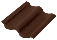 Боковая цементно-песчаная черепица (универс.) Baltic Tile Sea Wave темно-коричневый