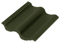 Боковая цементно-песчаная черепица (универс.) Baltic Tile Sea Wave зеленый