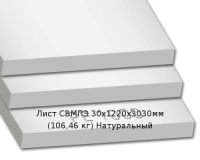 Лист СВМПЭ PLASTSTONE 30х1220х3030мм (103,14 кг) Натуральный