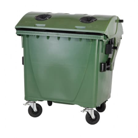 Мусорный контейнер пластиковый 660 л. на колесиках, зеленый
