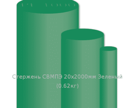 Стержень СВМПЭ 20х2000мм Зеленый  (0,62кг)