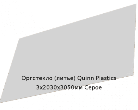 Литьевое оргстекло (акрил) Quinn Plastics 3х2030х3050мм (22,1 кг) Серое Артикул: 10400143