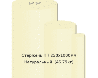 Стержень ПП 250х1000мм Натуральный  (46.79кг)