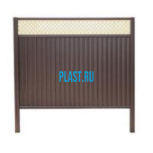 Ворота распашные Премиум Плюс 2*3,6 м RAL 8017 - коричневый шоколад (декоративное полотно RAL 1014)