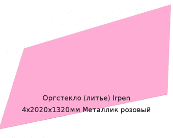 Литьевое оргстекло (акрил) Irpen 4х2020х1320мм (12,69 кг) Металлик розовый
