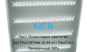 Лист Полистирол светотехнический Polygal 2х175х1190мм (0,44 кг) ПинСпот Прозрачный 98%