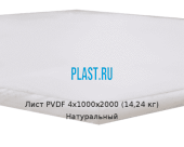 Лист ПВДФ (PVDF) 4х1000х2000 (14,24 кг) Натуральный