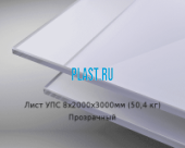 Лист полистирола УПС GEBAU HIPS 8х2000х3000мм (50,4 кг) Прозрачный