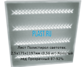 Лист Полистирол светотех. 2,5х175х1190мм (0,55 кг) Колотый лед Прозрачный 87-92%