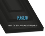 Лист Капролон (Полиамид) PLASTENG 95х1000х2000 Черный