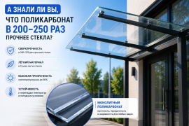 А знали ли вы, что монолитный поликарбонат может быть в 200–250 раз прочнее обычного стекла при ударах?