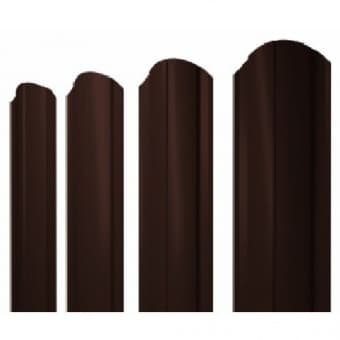 Штакетник Круглый (128 мм) с фигурным краем L=2000 мм Grand Line PE/PE-двусторонний полиэстер RAL 8017 - коричневый шоколад
