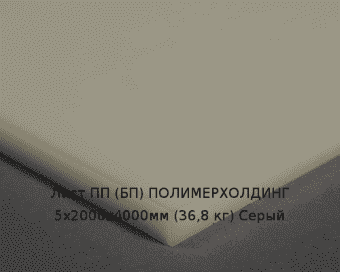 Лист ПП (БП) 5х2000х4000мм (36,8 кг) Серый Артикул: 10010185