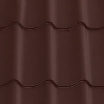 Лист 0,35 мм 1150*1180 (склад) Металлочерепица T035 (Zn 60) PE-полиэстер RAL 8017 - коричневый шоколад