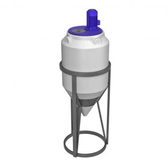 Емкость ФМ 120 в обрешетке с турбинной мешалкой