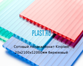 Сотовый поликарбонат Kinplast 20х2100х12000мм Бирюзовый