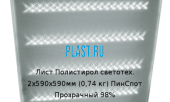 Лист Полистирол светотех. 2х590х590мм (0,74 кг) ПинСпот Прозрачный 98%