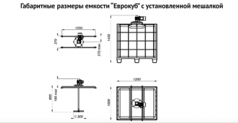 Мешалка лопастная для ЕВРОКУБА с комплектом креплений