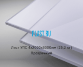 Лист полистирола УПС GEBAU HIPS 4х2000х3000мм (25,2 кг) Прозрачный