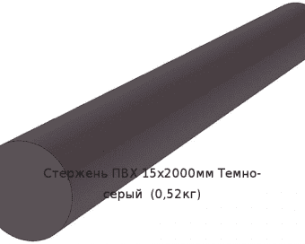 Стержень ПВХ 15х2000мм Темно-серый  (0,52кг)