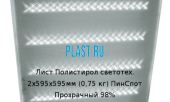 Лист Полистирол светотех. 2х595х595мм (0,75 кг) ПинСпот Прозрачный 98%