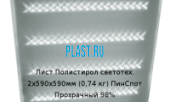 Лист Полистирол светотехнический Polygal 2х590х590мм (0,74 кг) ПинСпот Прозрачный 98%
