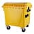 Мусорный евроконтейнер пластиковый 1100 л. с плоской крышкой, желтый