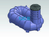 Резервуар О - образный "Подземный" объемом 2000л с секцией колодца и крышкой 590мм (код U2000_СК_К590®)