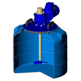 Емкость T 100 синий с лопастной мешалкой