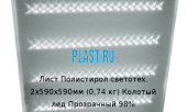 Лист Полистирол светотех. 2х590х590мм (0,74 кг) Колотый лед Прозрачный 98%