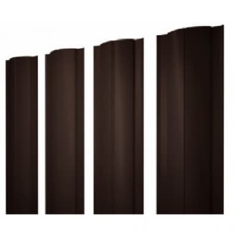 Штакетник Круглый (128 мм) с прямым краем L=1500 мм Grand Line PE/PE-двусторонний полиэстер RAL 8017 - коричневый шоколад