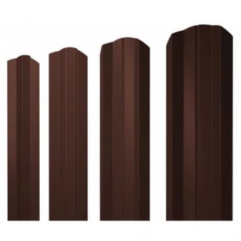 Штакетник М-образный (100 мм) с фигурным краем L=1700 мм Grand Line PE/PE-двусторонний полиэстер RAL 8017 - коричневый шоколад